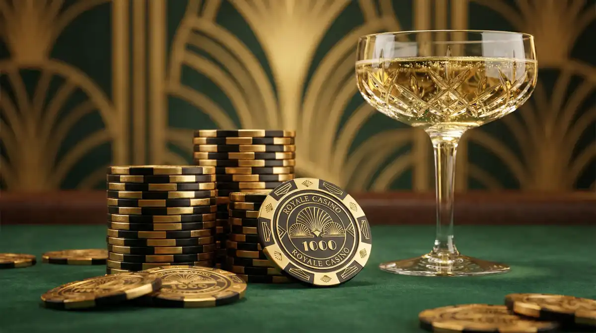 金色筹码与赌场氛围